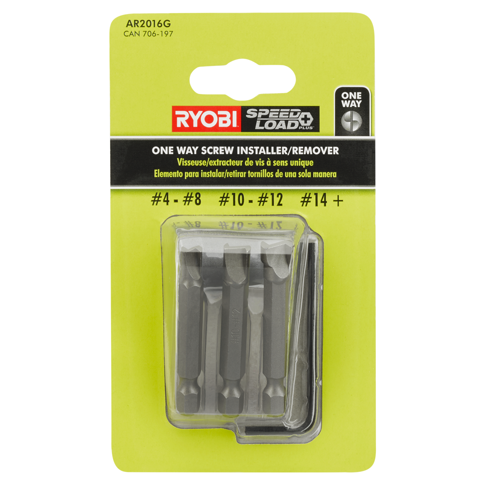 One-Way Screw Remover/Installer Set with Sleeve (3 PC.)